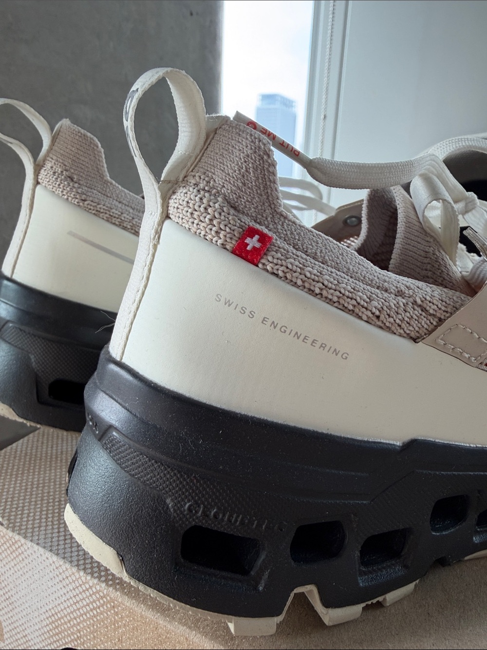 On Running Women Cloudultra 2 Sneakers in Black and Cream with Black Sole - Picture 8 of 8